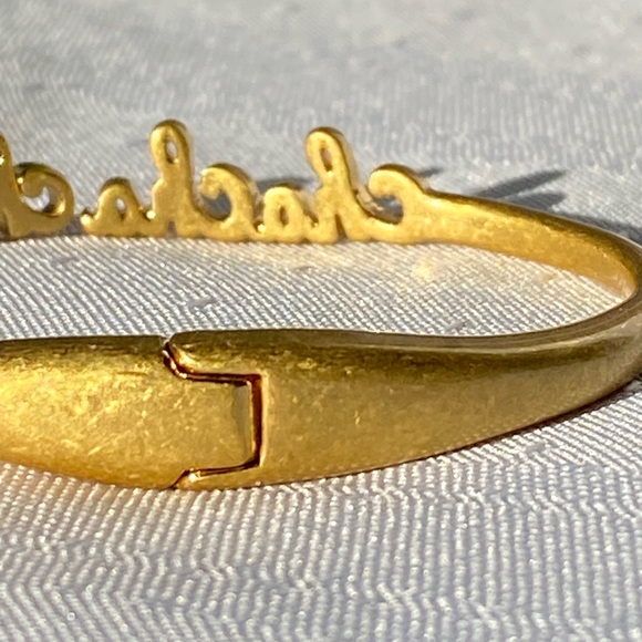 Madewell Hinged Gold Tone Open Cuff Bracelet 6.5" - Picture 4 of 14